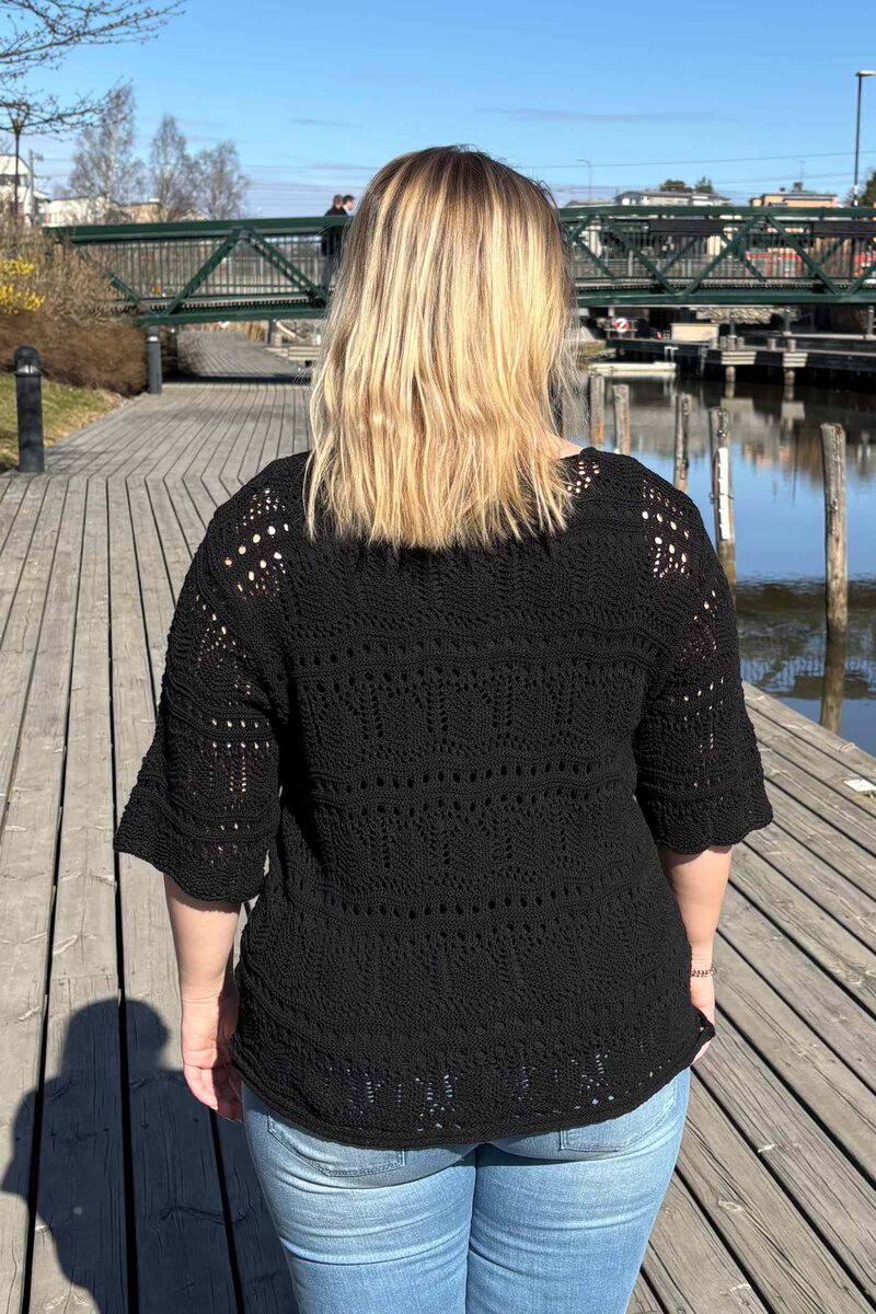 Chica London Ingrid Virkad Topp Dam Black CARAMELLE FASHION