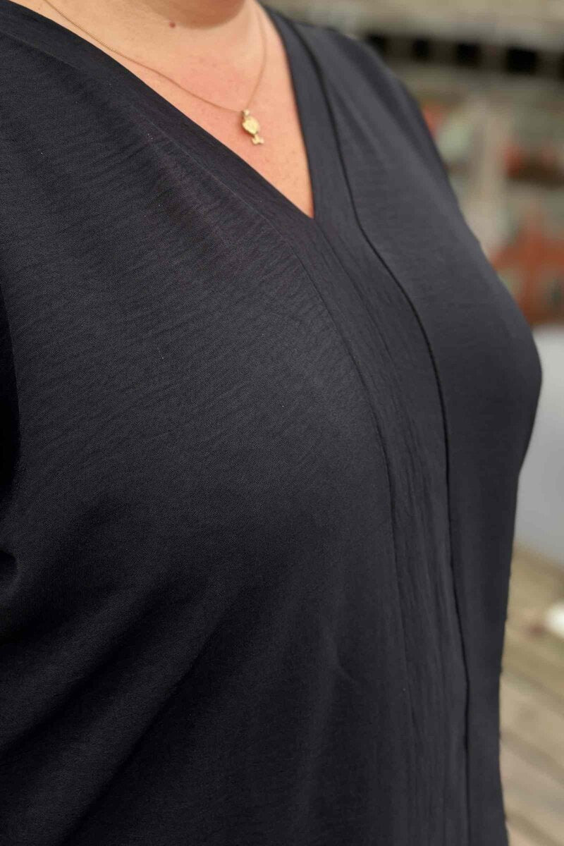 Chica London Kyla V-Neck Blouse Women Black CARAMELLE FASHION