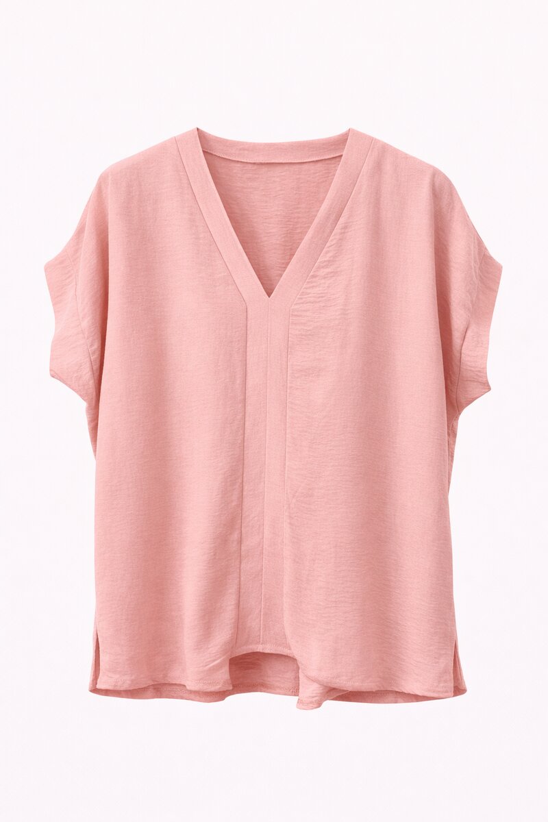 Chica London Kyla V-neck Blouse Ladies Light Pink - Caramelle Fashion