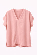 Chica London Kyla V-neck Blouse Ladies Light Pink - Caramelle Fashion