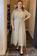 Chica London Lana Shirt Dress Women Light Khaki Caramelle Fashion