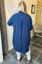Chica London Eda Långskjorta Dam Navy CARAMELLE FASHION