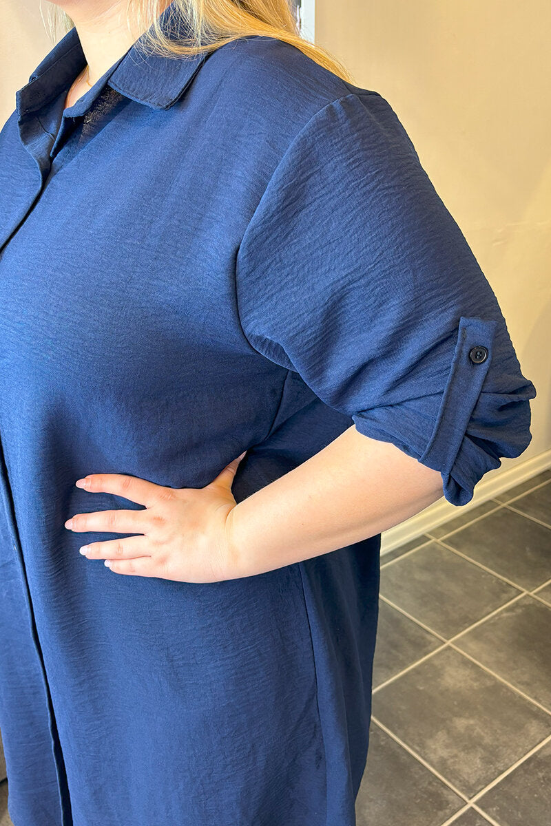 Chica London Eda Long Shirt Women Navy - Caramelle Fashion