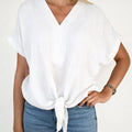 Chica London Maija Tie Top Ladies White CARAMELLE FASHION