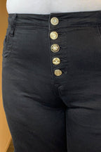 Chica London Mirella Shorts With Gold Bling Buttons Women Black Caramelle Fashion