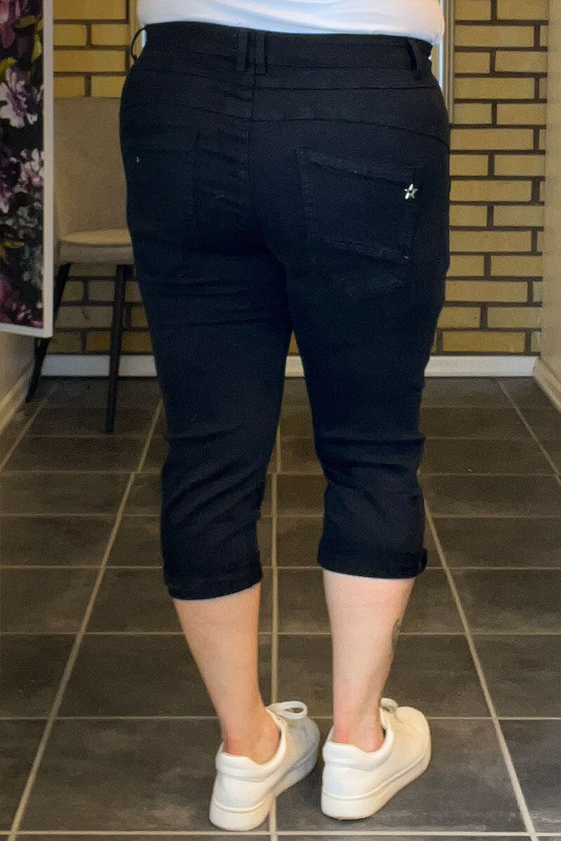 Chica London Naomi Capri With Bling Buttons Ladies Black Caramelle Fashion