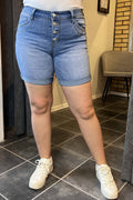 Chica London Shorts 1 Denim Bling Buttons Women Blue Caramelle Fashion