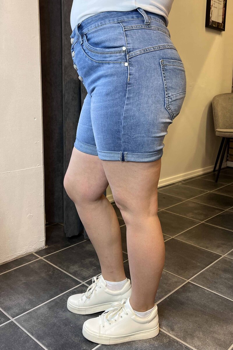 Chica London Shorts 1 Denim Bling Buttons Women Blue Caramelle Fashion