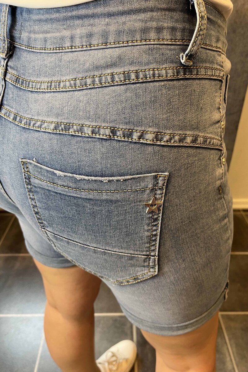 Chica London Shorts 1 Denim Bling Buttons Women Blue Caramelle Fashion