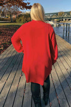 Chica London Doris V-neck Frill Dress Ladies Red - Caramelle Fashion