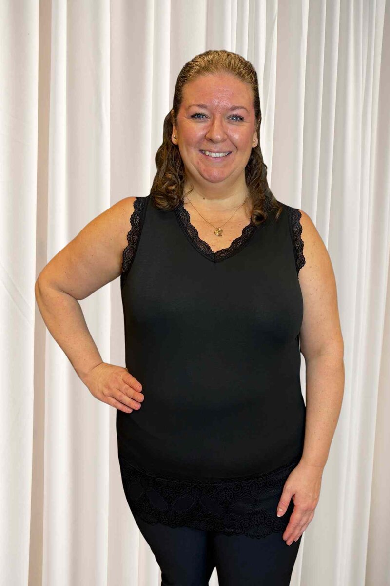 Chica London Willa Linne med Spets Dam Black CARAMELLE FASHION