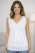 Chica London Willa Linne med Spets Dam White CARAMELLE FASHION
