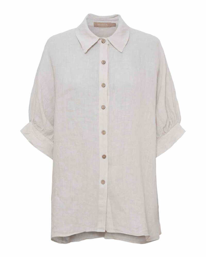 Cirelle Linen Shirt Women Sabbia Marta du Chateau | Smilebutiken - Marta du Chateau