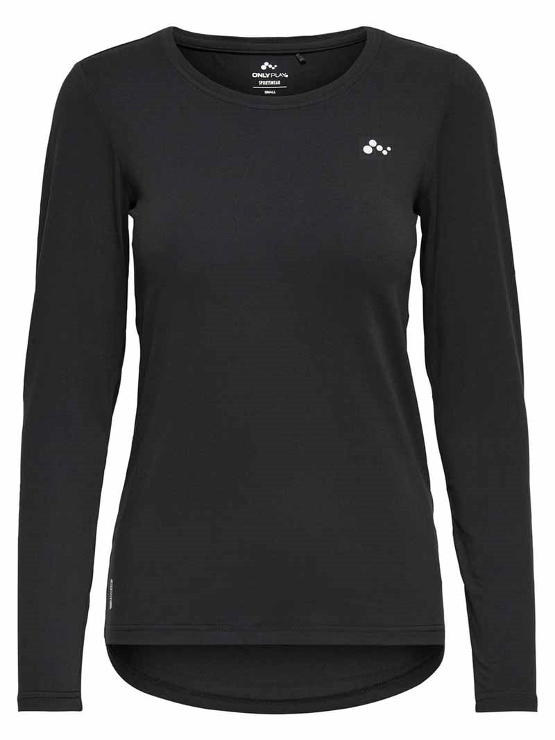 Clarissa Long-Sleeved Training Top Black Women - ONLY PLAY