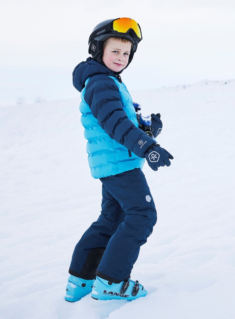 Ski Jacket Quilted Vinterjacka Barn Junior Blue Color Kids