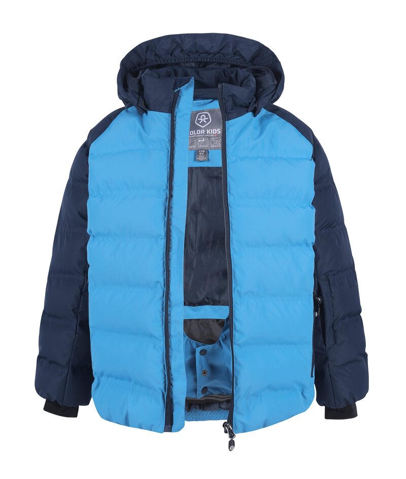 Ski Jacket Quilted Vinterjacka Barn Junior Blue Color Kids