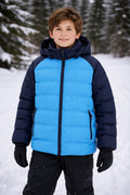 Ski Jacket Quilted Winter Jacket Children Junior Blue Color Kids