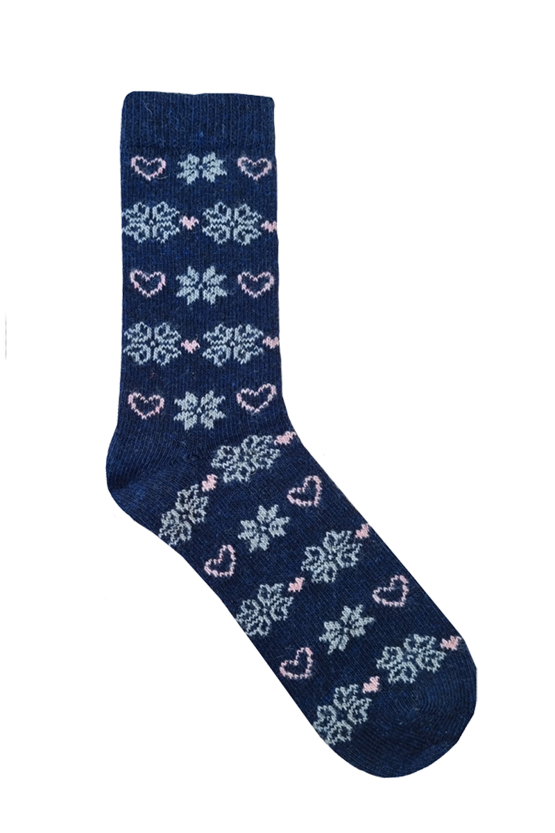 Ullsocka Barn Navy Heart D6Soul