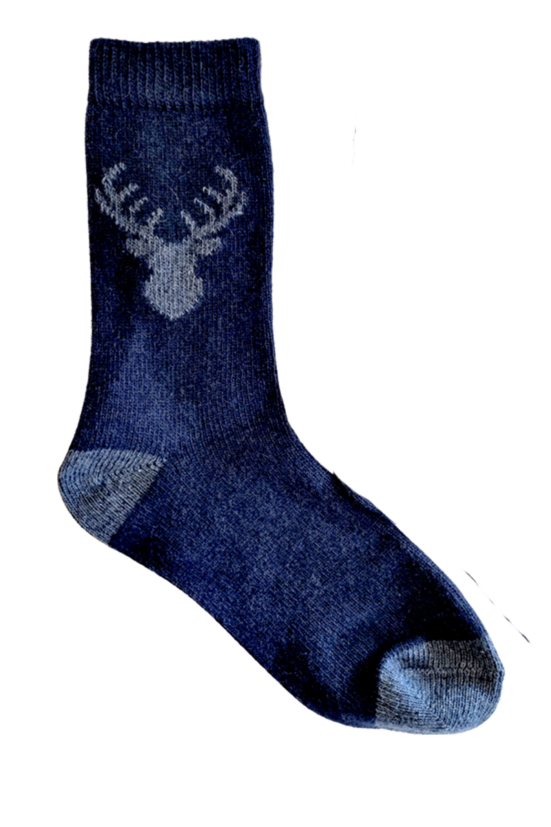 Wool Socks Kids Navy Moose D6Soul