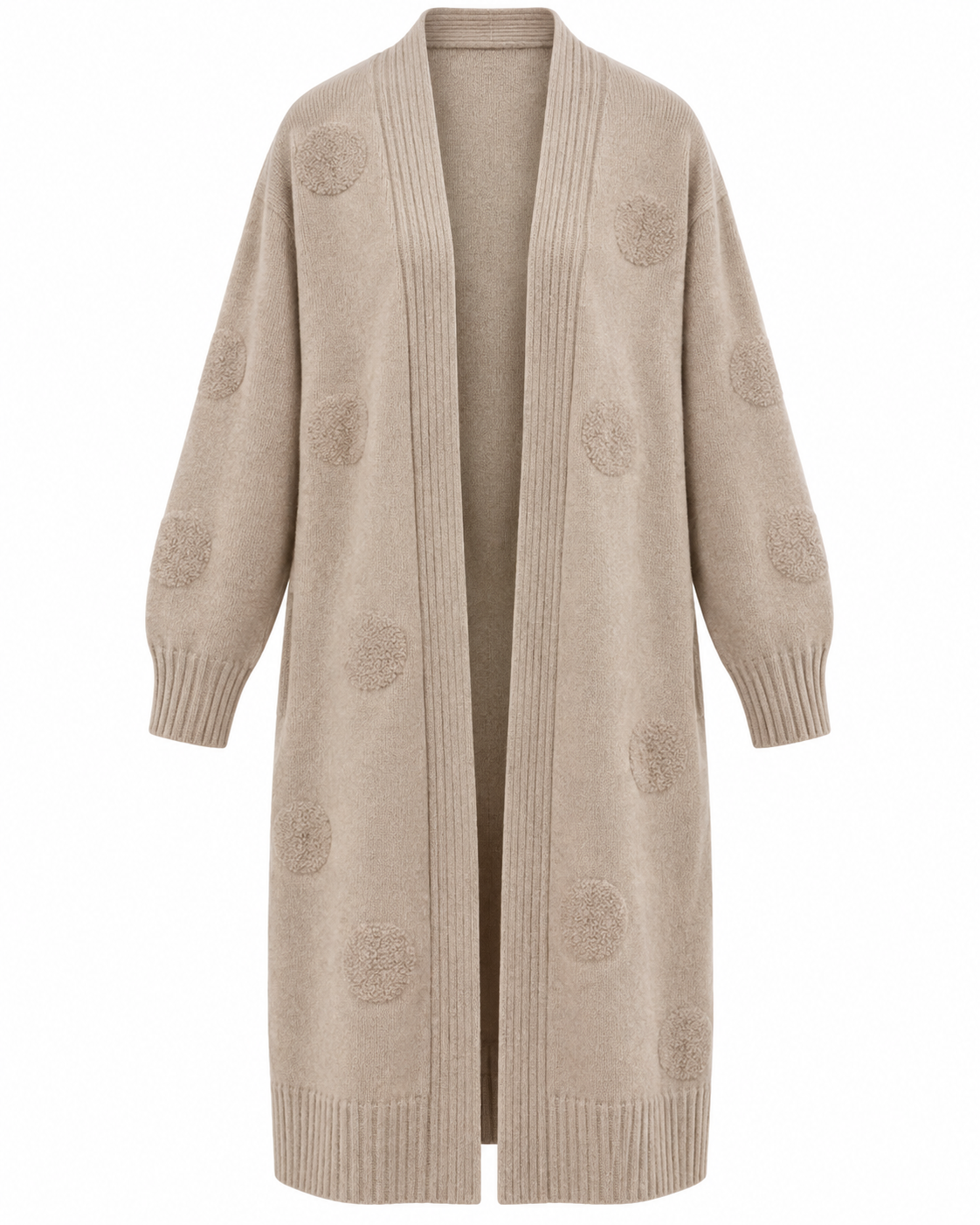 Dagny Långkofta med fickor Dam Beige | Smilebutiken - Caramelle Fashion