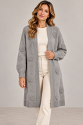 Dagny Långkofta med fickor Dam Grå Grey | Smilebutiken - Caramelle Fashion
