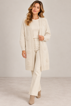 Dagny Långkofta med fickor Dam OffWhite | Smilebutiken - Caramelle Fashion