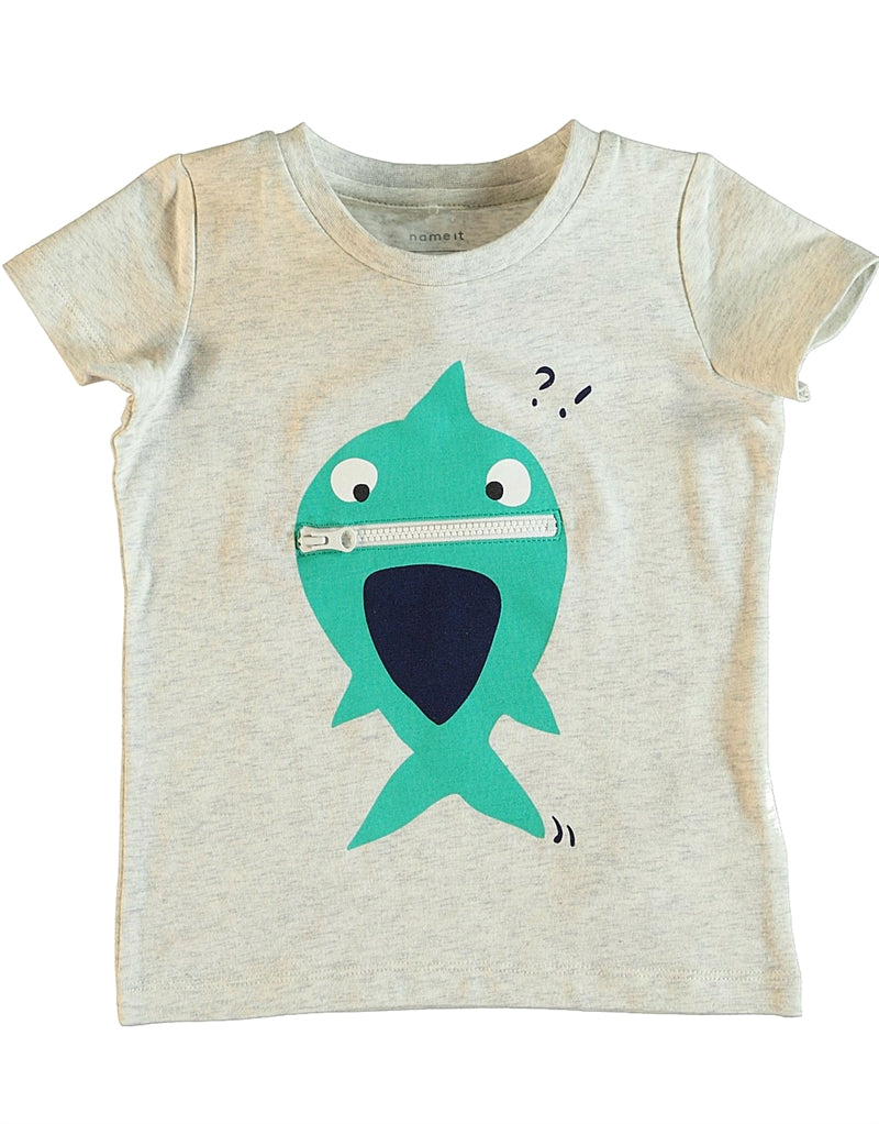 Dally T-shirt Mini Light Grey Melange Name it