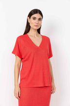 Delia 1 V-Neck T-Shirt Ladies Bittersweet | Smilebutiken - Soyaconcept