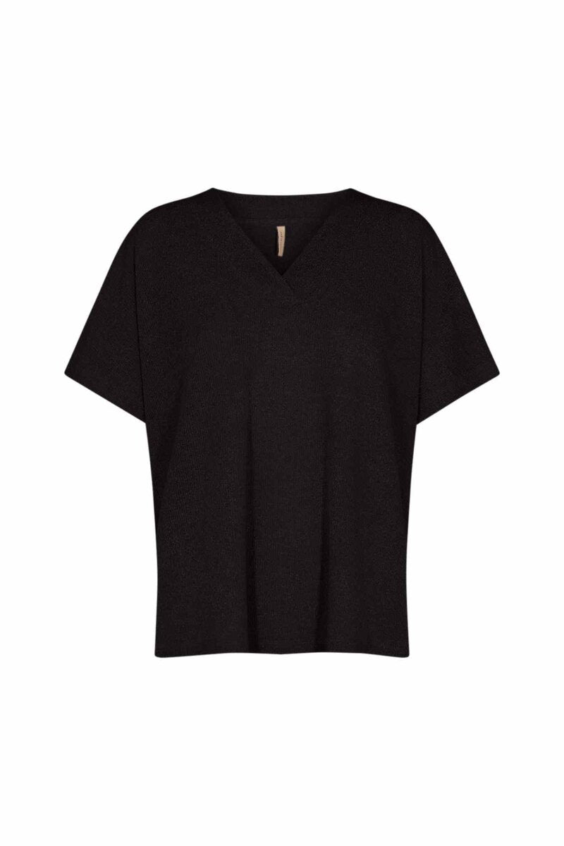 Delia 1 V-neck T-Shirt Women Black | Smilebutiken - Soyaconcept