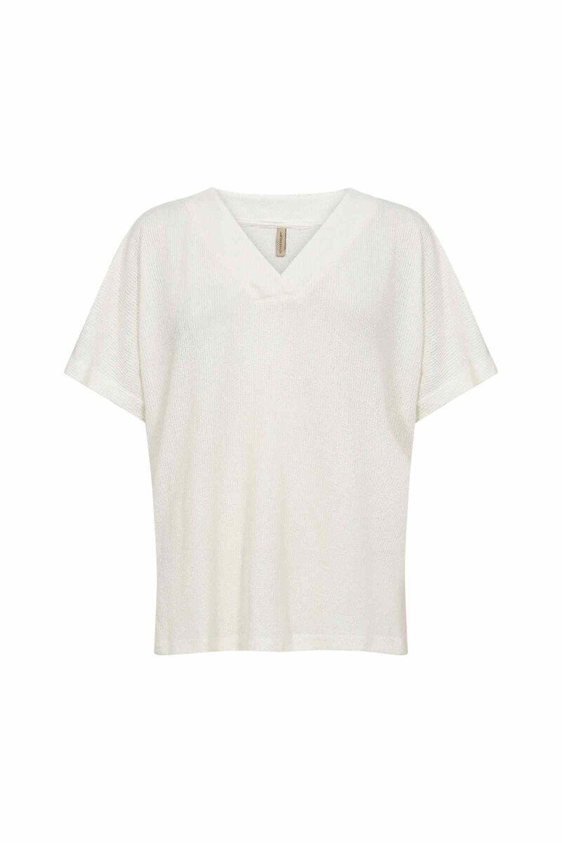 Delia 1 V-neck T-shirt Women Off-white Soyaconcept | Smilebutiken