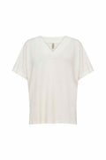 Delia 1 V-neck T-shirt Women Off-white Soyaconcept | Smilebutiken