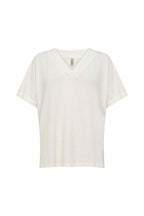 Delia 1 V-neck T-shirt Women Off-white Soyaconcept | Smilebutiken