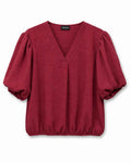 Diane Blus Med Ballongärm Dam Vinröd Bordo Chica London | Smilebutiken - Caramelle Fashion