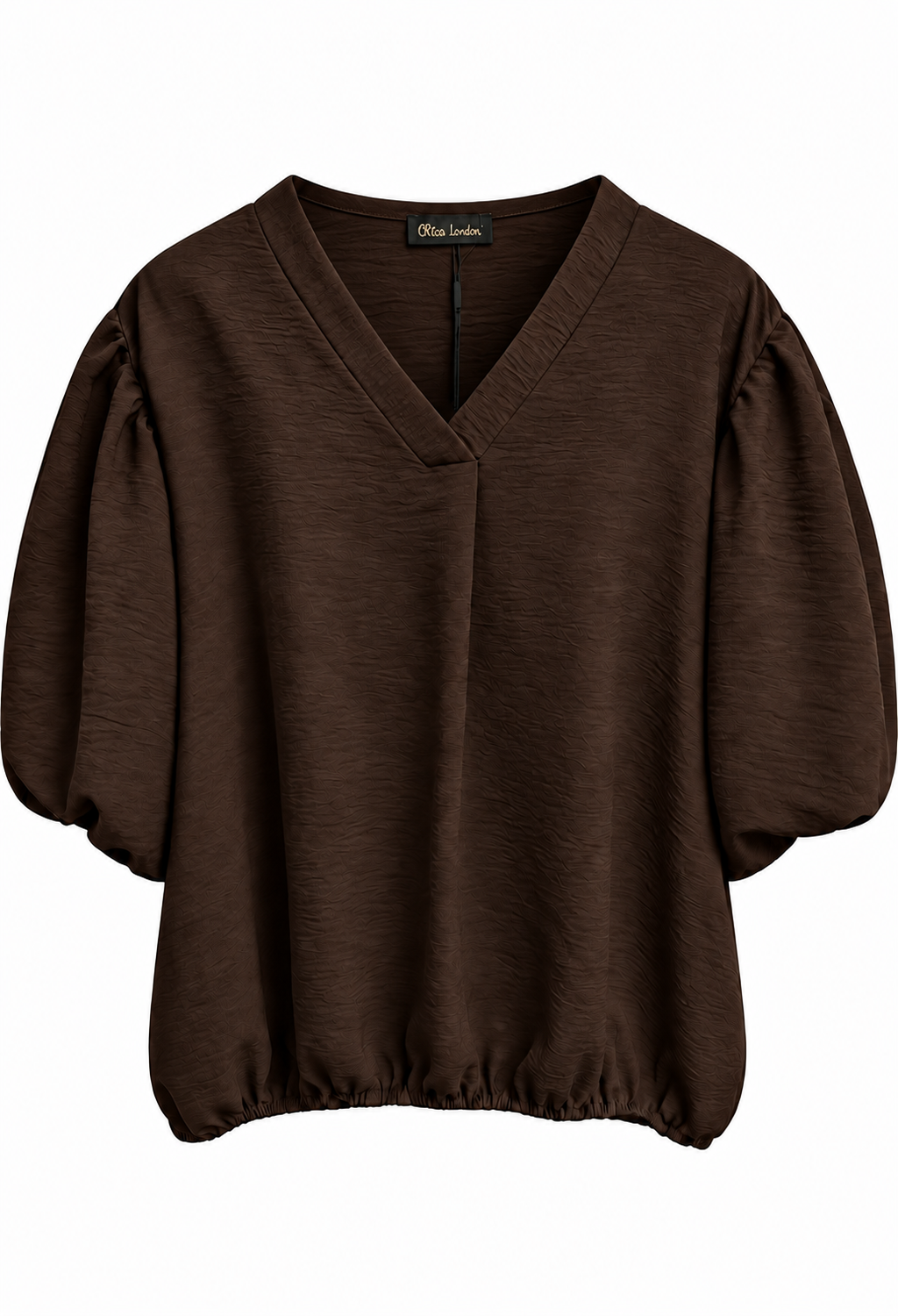 Diane Blus Med Ballongärm Dam Brun Dark Brown | Smilebutiken - Caramelle Fashion