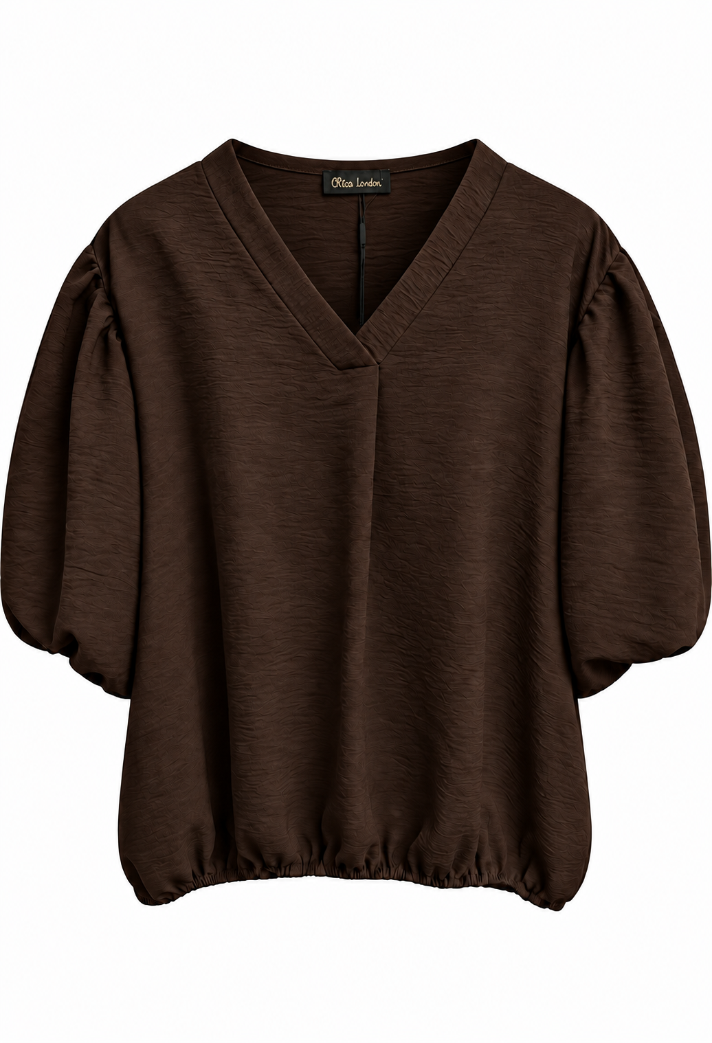 Diane Blus Med Ballongärm Dam Brun Dark Brown | Smilebutiken - Caramelle Fashion