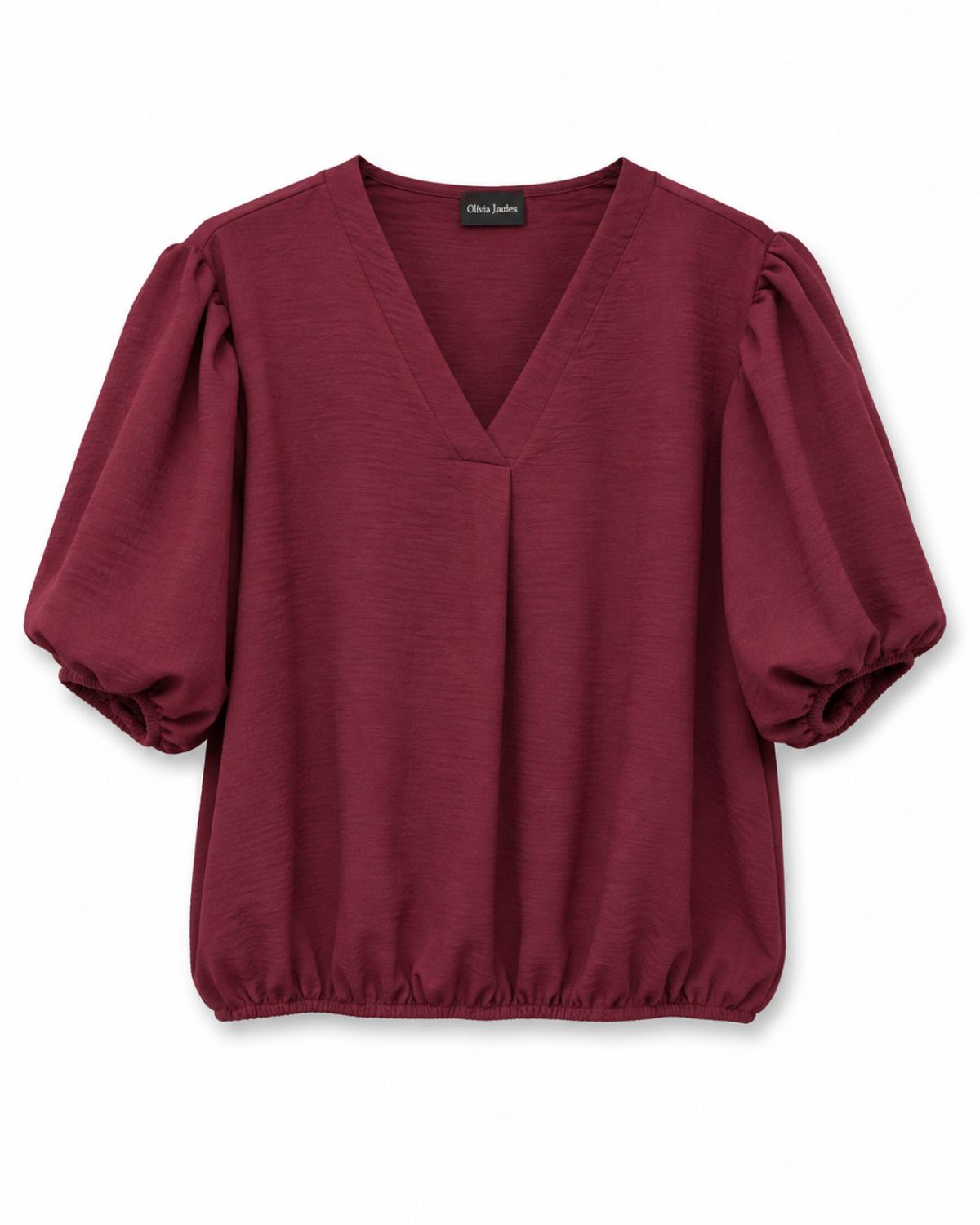 Diane Blus Med Ballongärm Dam Vinröd Bordo Chica London | Smilebutiken - Caramelle Fashion
