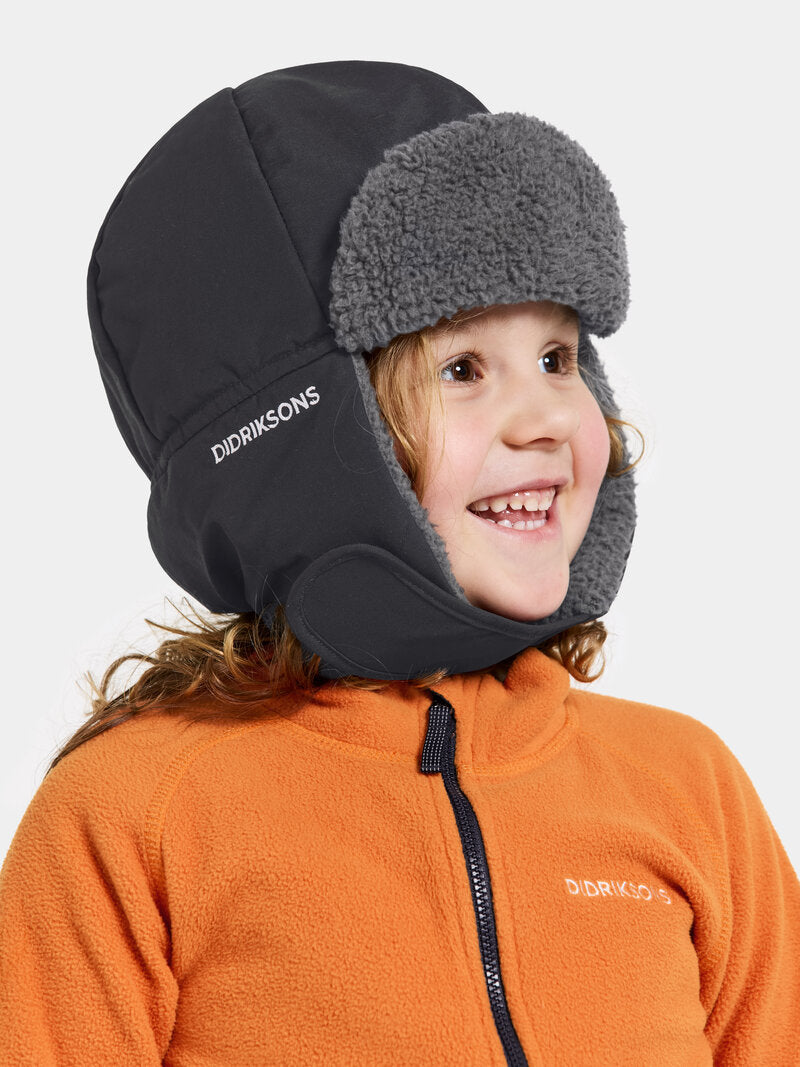 Biggles Cap Winter Hat Kids Black Didriksons