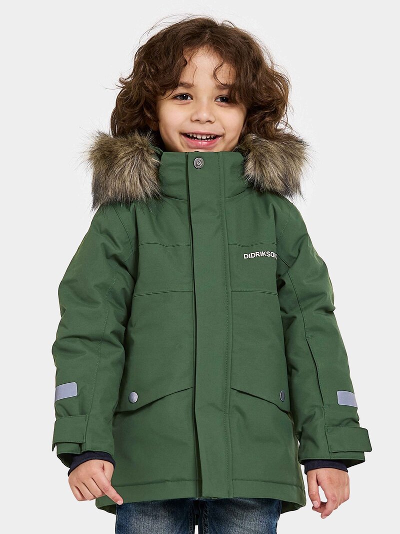 Bjärven Winter Parka Kids Pine Green Didriksons