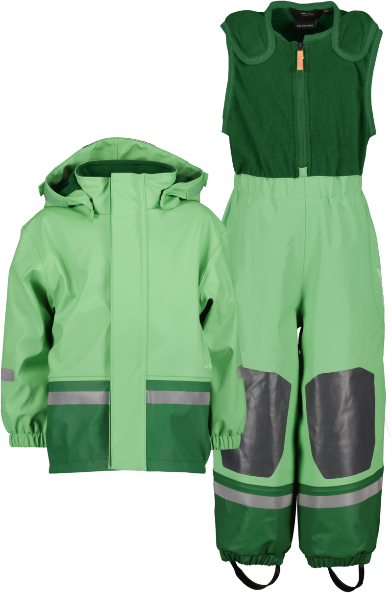 Boardman 8 Lined Rain Set Kids Green Pod Didriksons