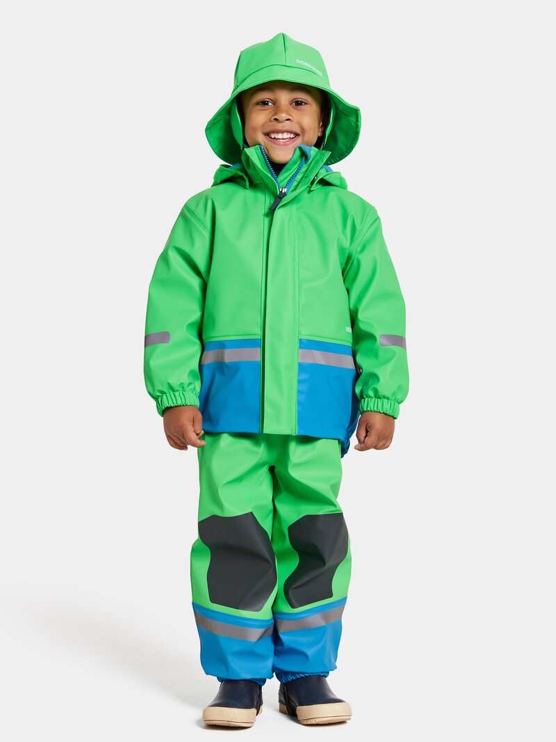 Boardman Lined Rain Set Kids Frog Green Didriksons