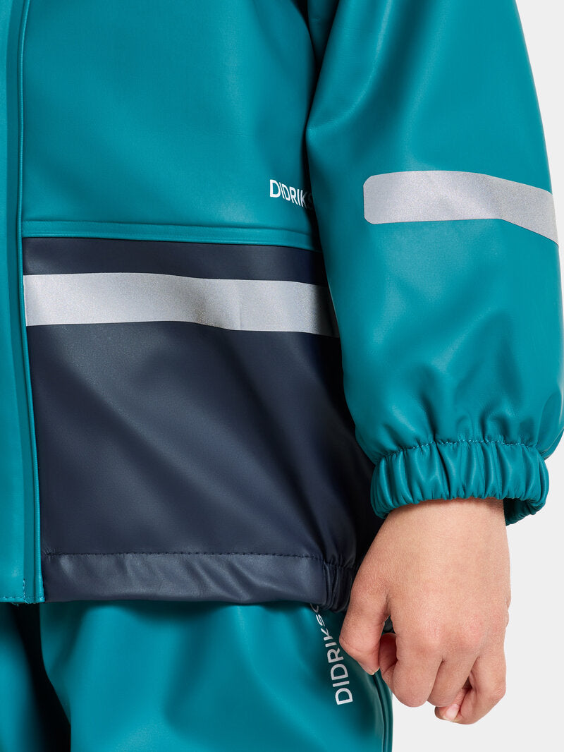Boardman Lined Rain Set Kids Petrol Green Didriksons