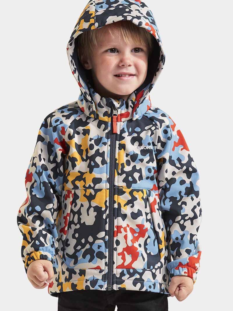 Dellen Kids' Softshell Jacket Multi Algae - Didriksons