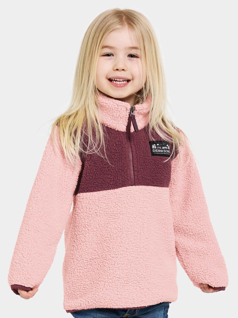 Cozy Fleece Jumper Kids Dusty Pink Didriksons