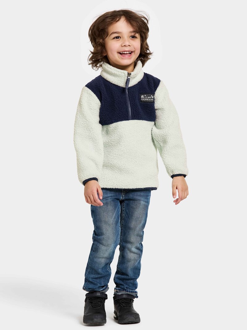 Cozy Fleece Sweater Kids Pale Mint Didriksons