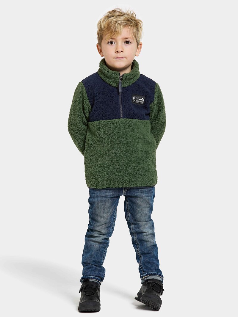 Gosig Fleecetröja Barn Pine Green Didriksons