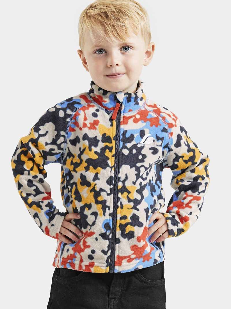 Monte Fleece Jacket Kids Multi Algae - Didriksons