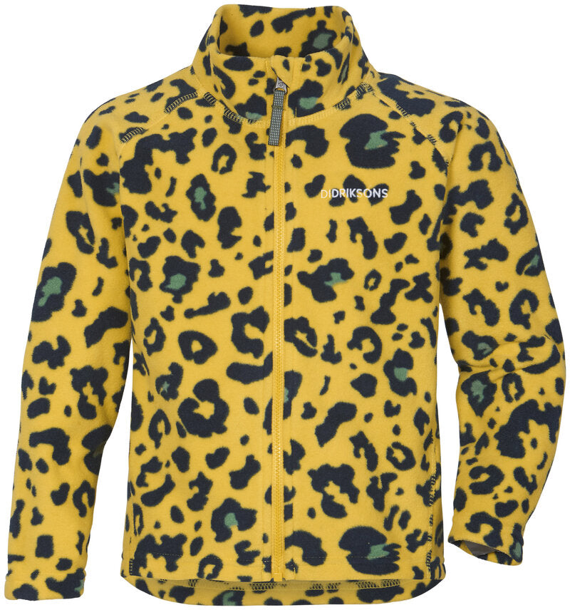 Monte Print Fleece Jacket 6 Kids Yellow - Didriksons
