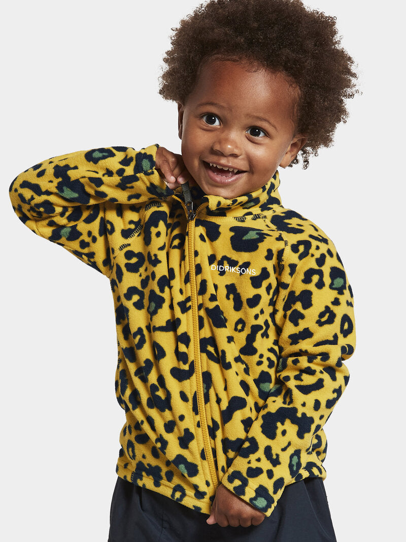 Monte Print Fleece Jacket 6 Kids Yellow - Didriksons