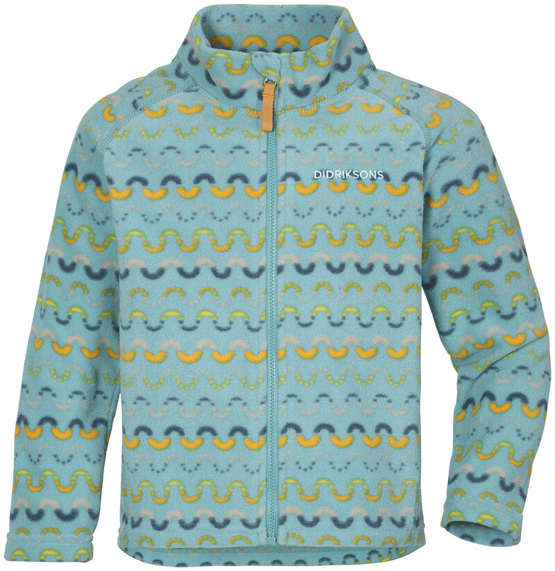 Monte Print Fleece Jacket 6 Kids Turquoise - Didriksons