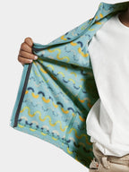 Monte Print Fleece Jacket 6 Kids Turquoise - Didriksons